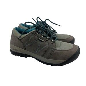 Bogs Footwear Bend Low Hiking Shoe Active Lace up Gray Nubuck Teal Womens 9.5